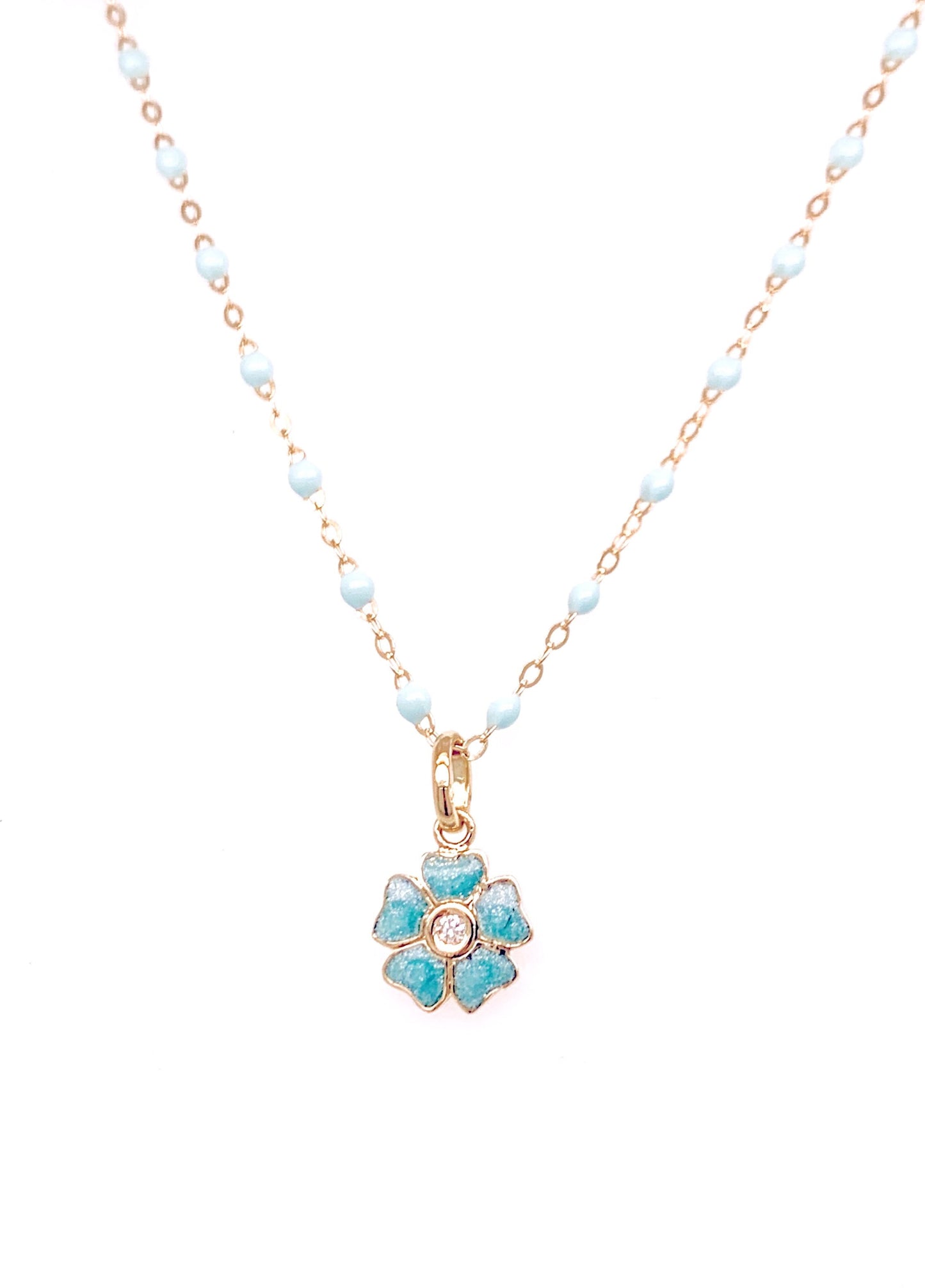 Gigi Clozeau 18kt Diamond Flower Resin Charm