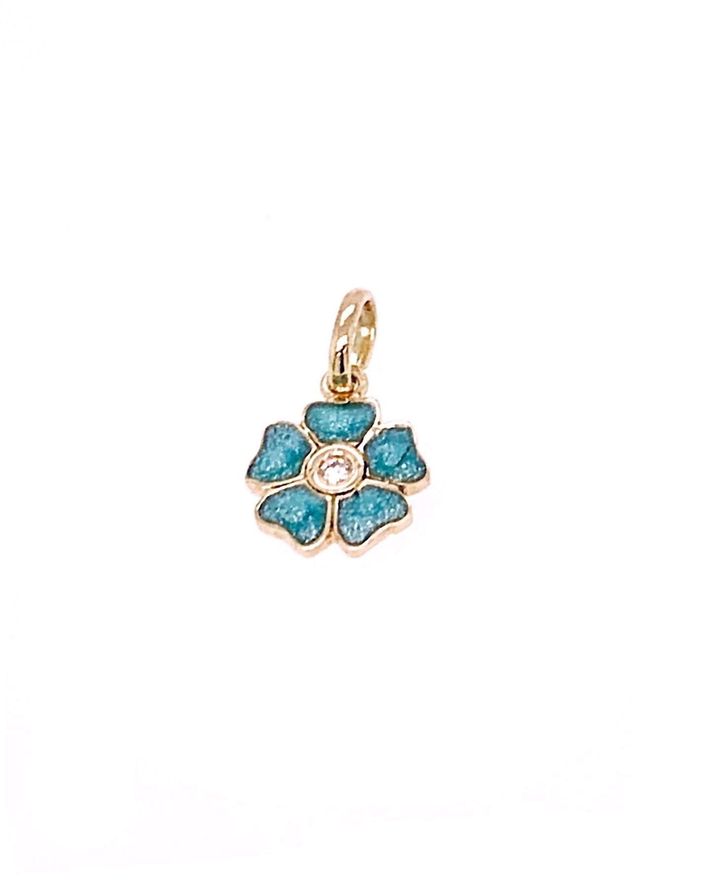 Gigi Clozeau 18kt Diamond Flower Resin Charm