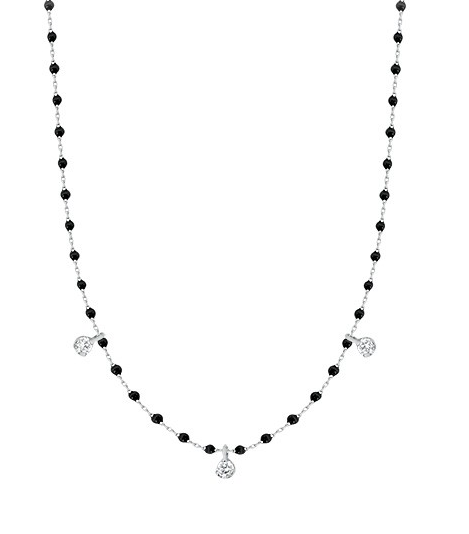 Gigi Clozeau 18kt Mini 3 Diamond Resin Necklace