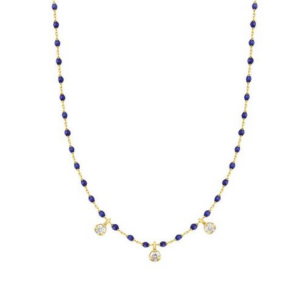Gigi Clozeau 18kt Mini 3 Diamond Resin Necklace