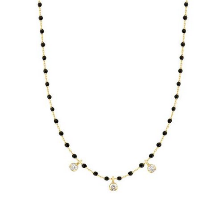 Gigi Clozeau 18kt Mini 3 Diamond Resin Necklace