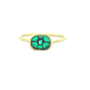 Monaka 18KT Trapiche Emerald Ring