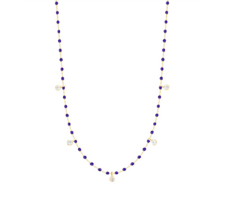 Gigi Clozeau 18kt Mini 5 Diamond Resin Necklace