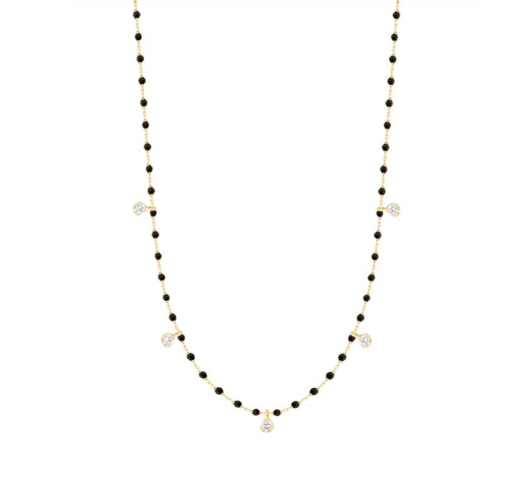 Gigi Clozeau 18kt Mini 5 Diamond Resin Necklace
