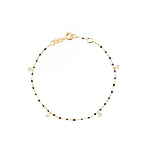 Gigi Clozeau 18kt Mini Four Diamond Resin Bracelet