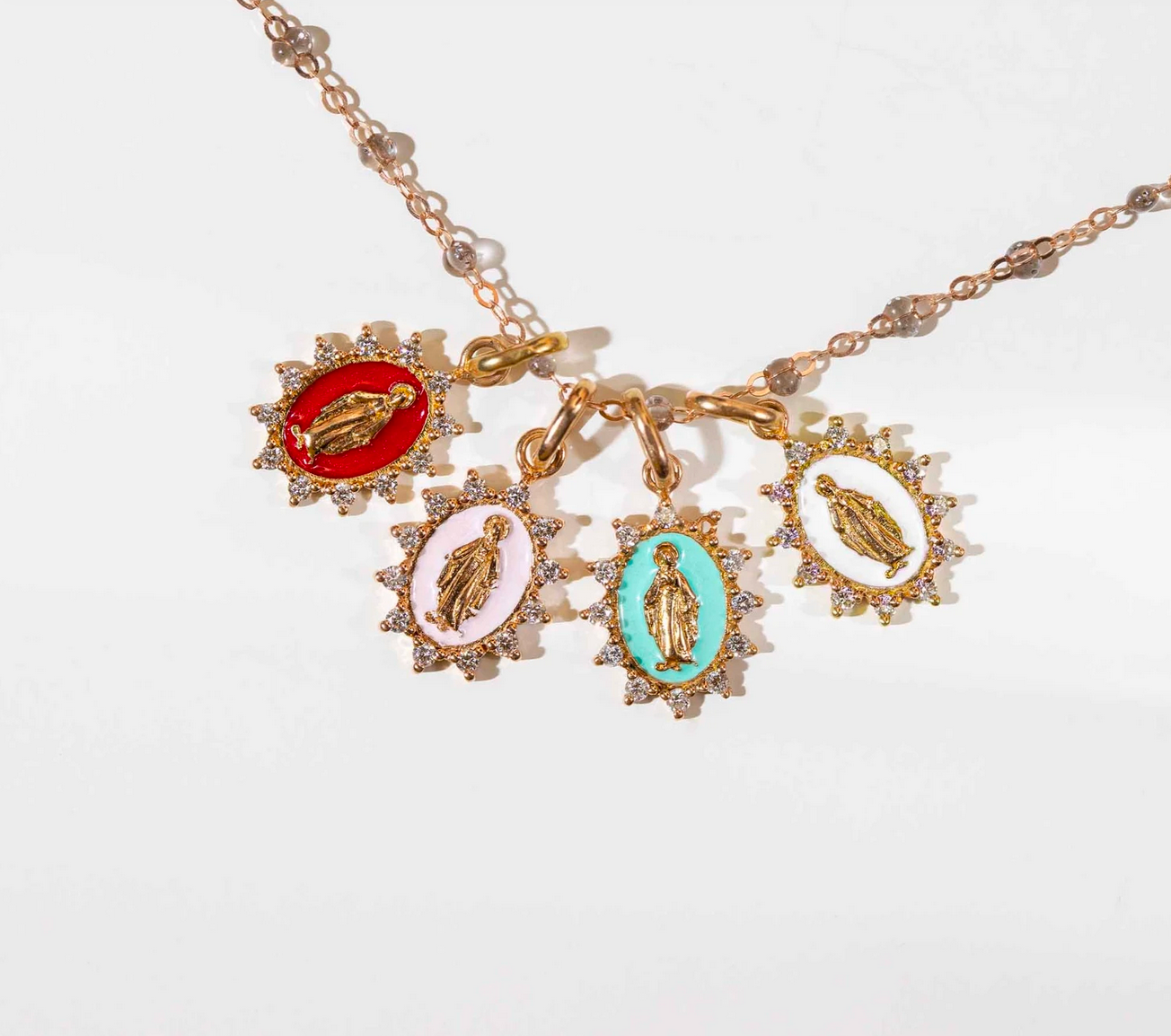 Gigi Clozeau 18kt Petite Supreme Madone Diamond Resin Pendant
