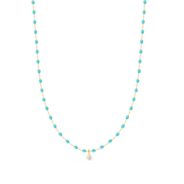 Gigi Clozeau 18kt Mini 1 Diamond Resin Necklace