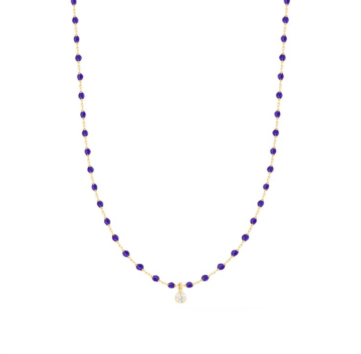 Gigi Clozeau 18kt Mini Single Diamond Resin Necklace