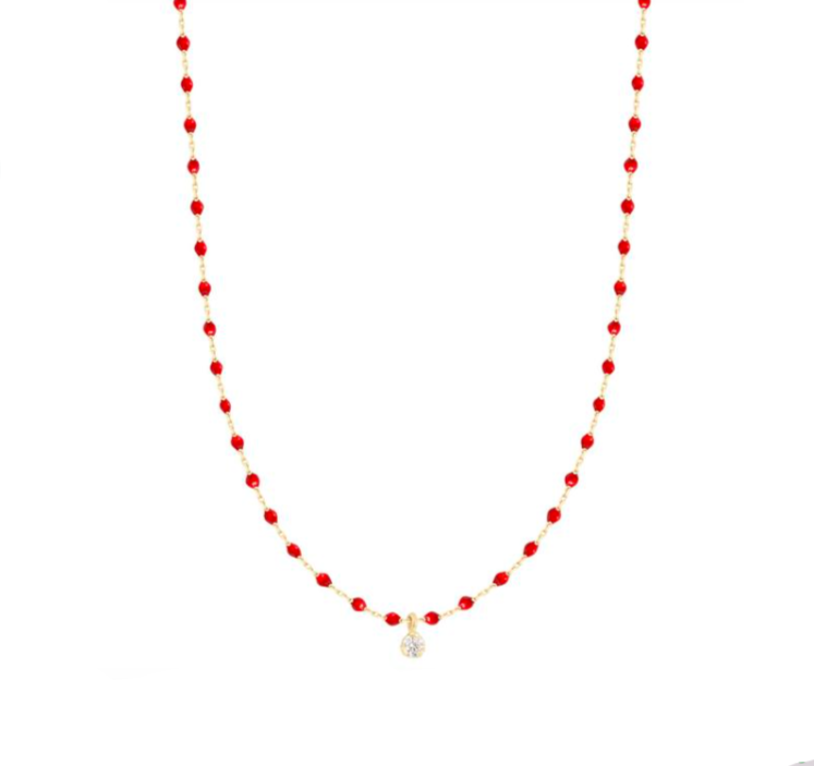 Gigi Clozeau 18kt Mini Single Diamond Resin Necklace