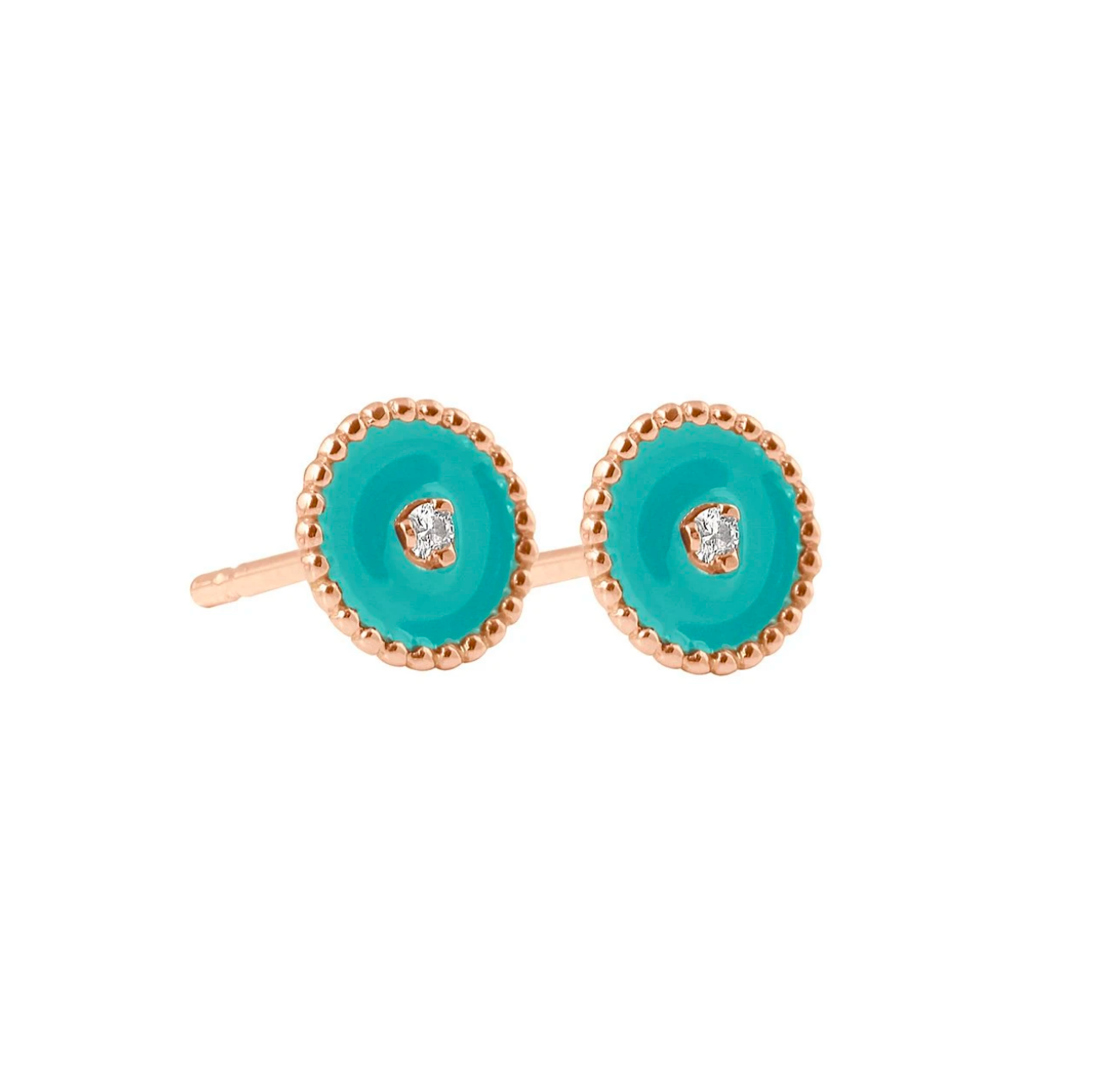 Gigi Clozeau 18kt North Star Diamond Enamel Stud Earrings