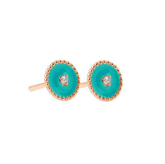 Gigi Clozeau 18kt North Star Diamond Enamel Stud Earrings