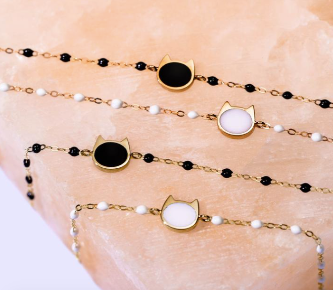 Gigi Clozeau 18kt Yellow Gold Classic Resin Cat Bracelet