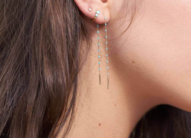 Gigi Clozeau 18kt Mini Resin Threader Earrings
