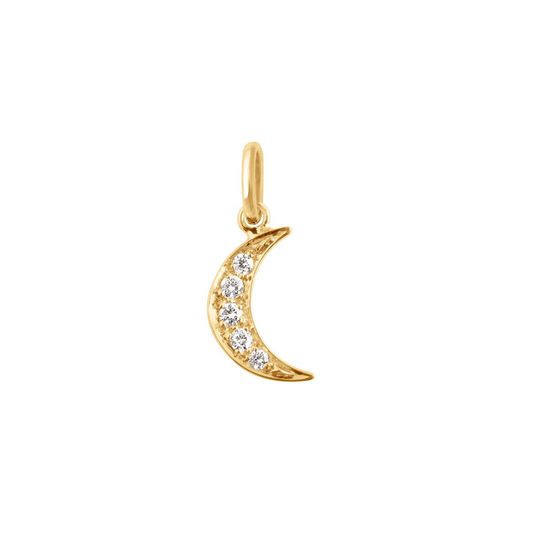 Gigi Clozeau 18kt Five Diamond Crescent Moon Charm