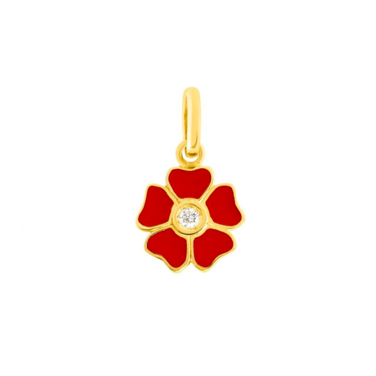 Gigi Clozeau 18kt Diamond Flower Resin Charm