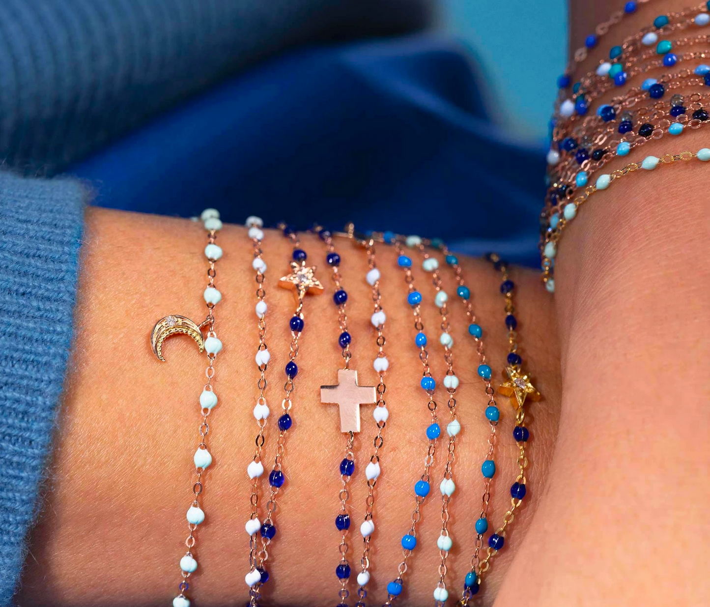 Gigi Clozeau 18kt Gold Classic Cross Bracelet