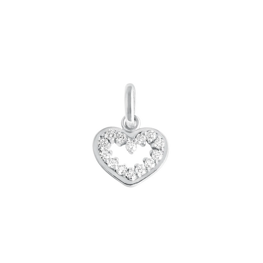 Gigi Clozeau 18kt Open Heart Supreme Diamond Charm