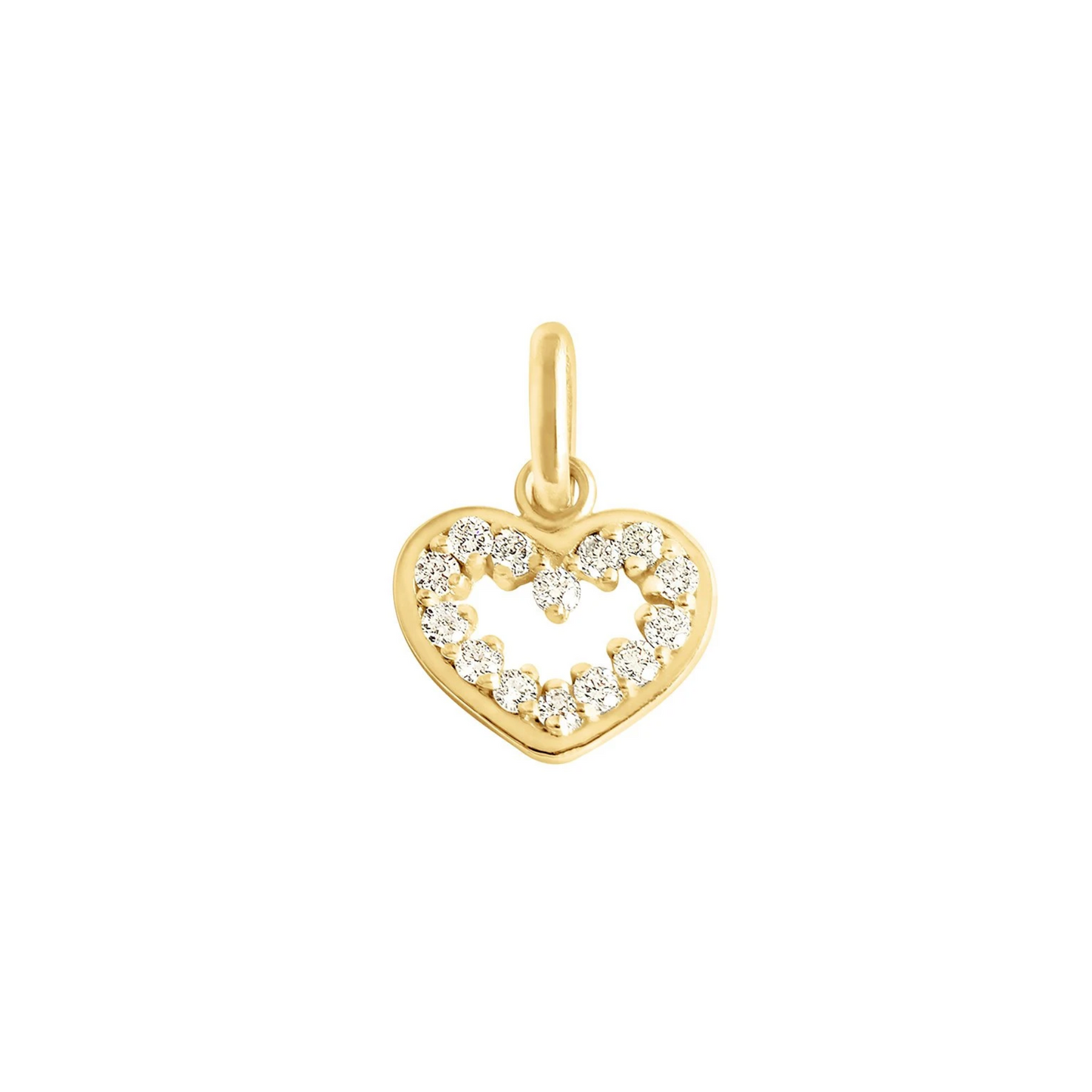 Gigi Clozeau 18kt Open Heart Supreme Diamond Charm