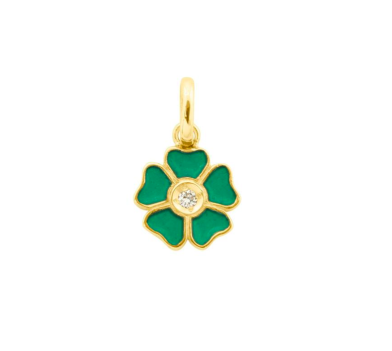 Gigi Clozeau 18kt Diamond Flower Resin Charm