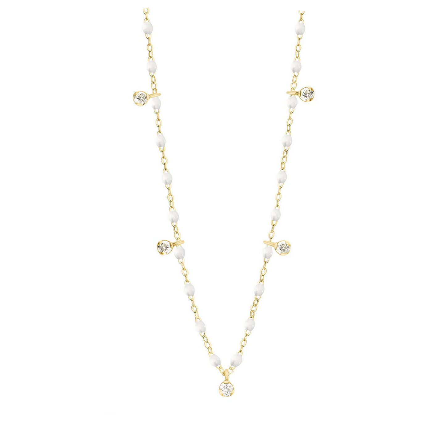 Gigi Clozeau 18kt Classic Supreme 5 Diamond Resin Necklace