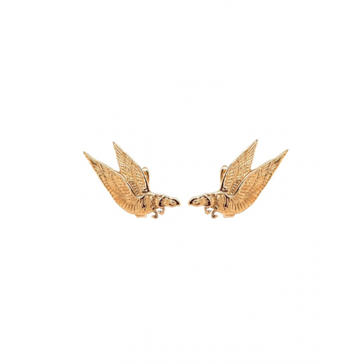 Metier 9KT Yellow Gold Eagle Huggy Hoop Earrings