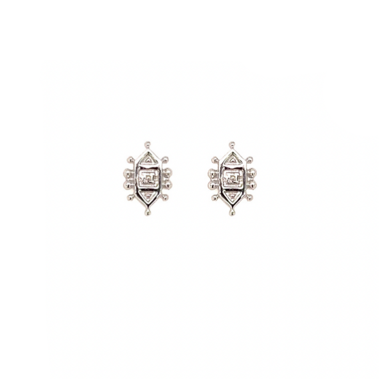 Metier 9KT White Gold Dala 3.2 Stud Earring Pair