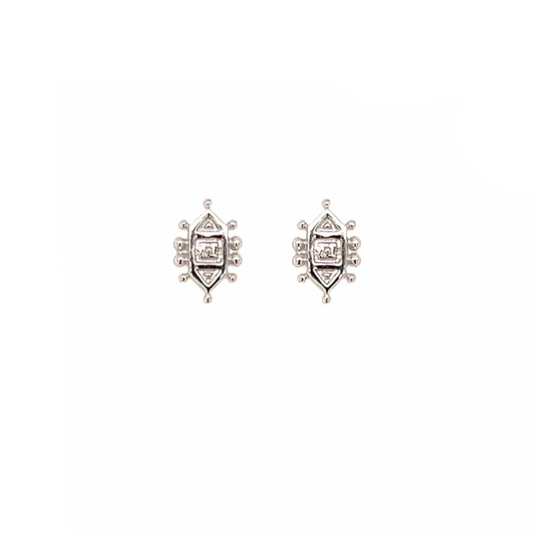 Metier 9KT White Gold Dala 3.2 Stud Earring Pair