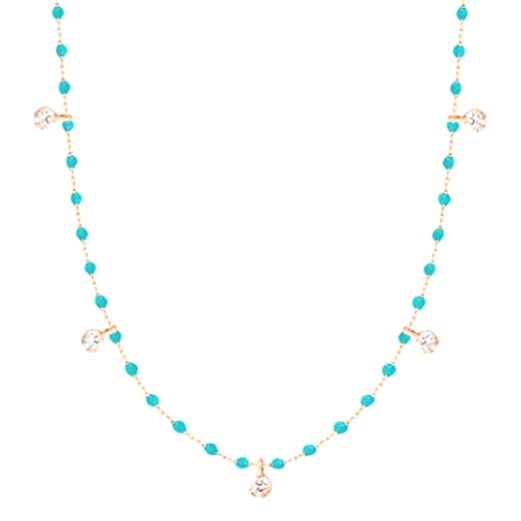 Gigi Clozeau 18kt Mini 5 Diamond Resin Necklace