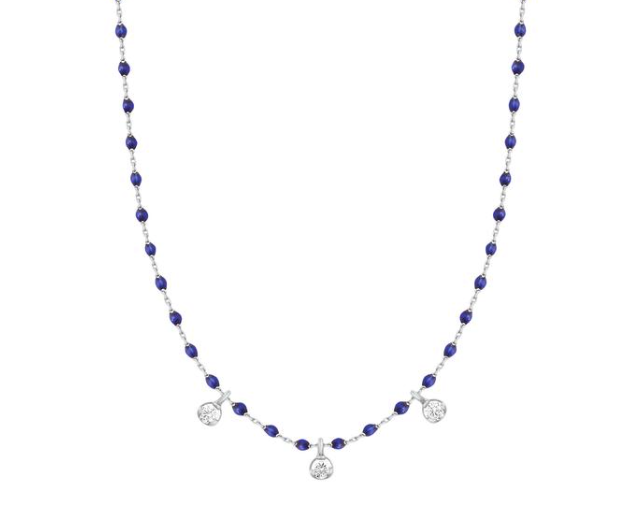 Gigi Clozeau 18kt Mini 3 Diamond Resin Necklace