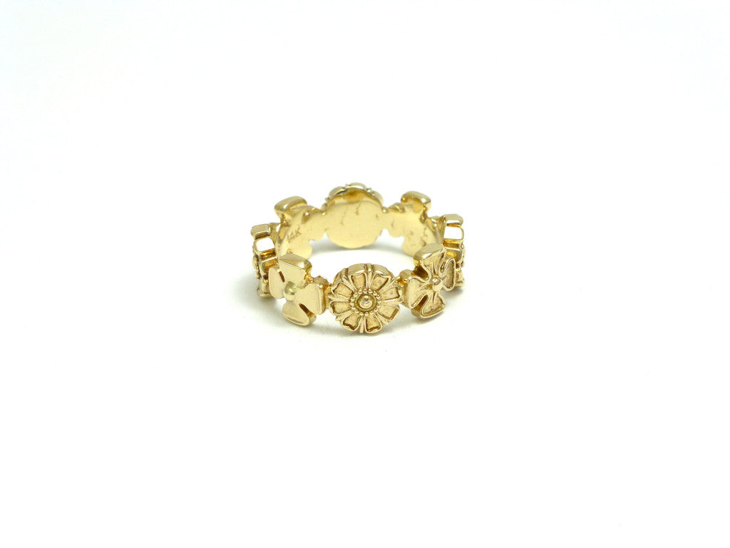 Exclusive 14kt Ornate Flower Eternity Band Ring