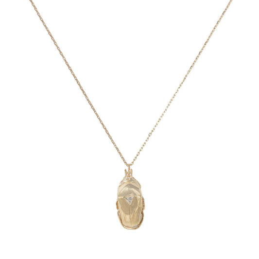Celine Daoust 14k Trillion Diamond King Scarab Necklace