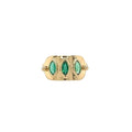 Celine Daoust 14k Triple Marquise Emerald Solid Gold Plate Ring