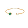 Zoë Chicco 14kt Gold Prong Diamond and Emerald Open Ring