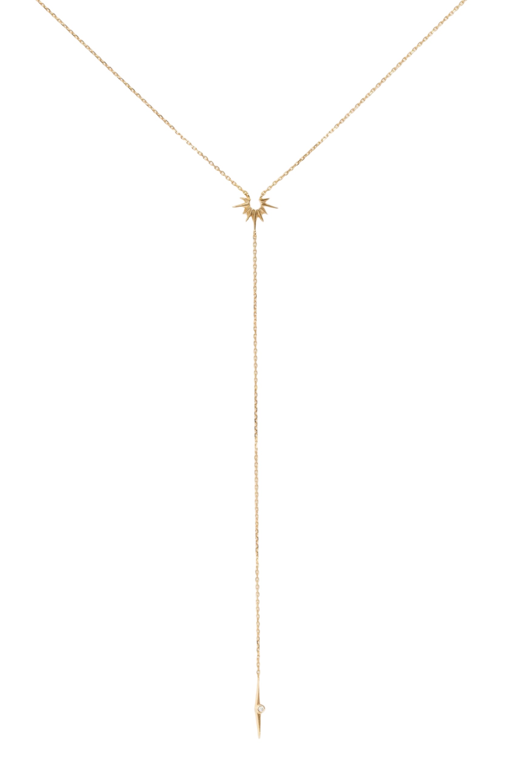 Celine Daoust 14k Sun and Diamond Lariat Necklace