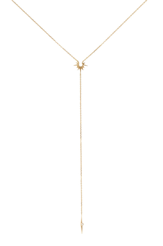 Celine Daoust 14k Sun and Diamond Lariat Necklace