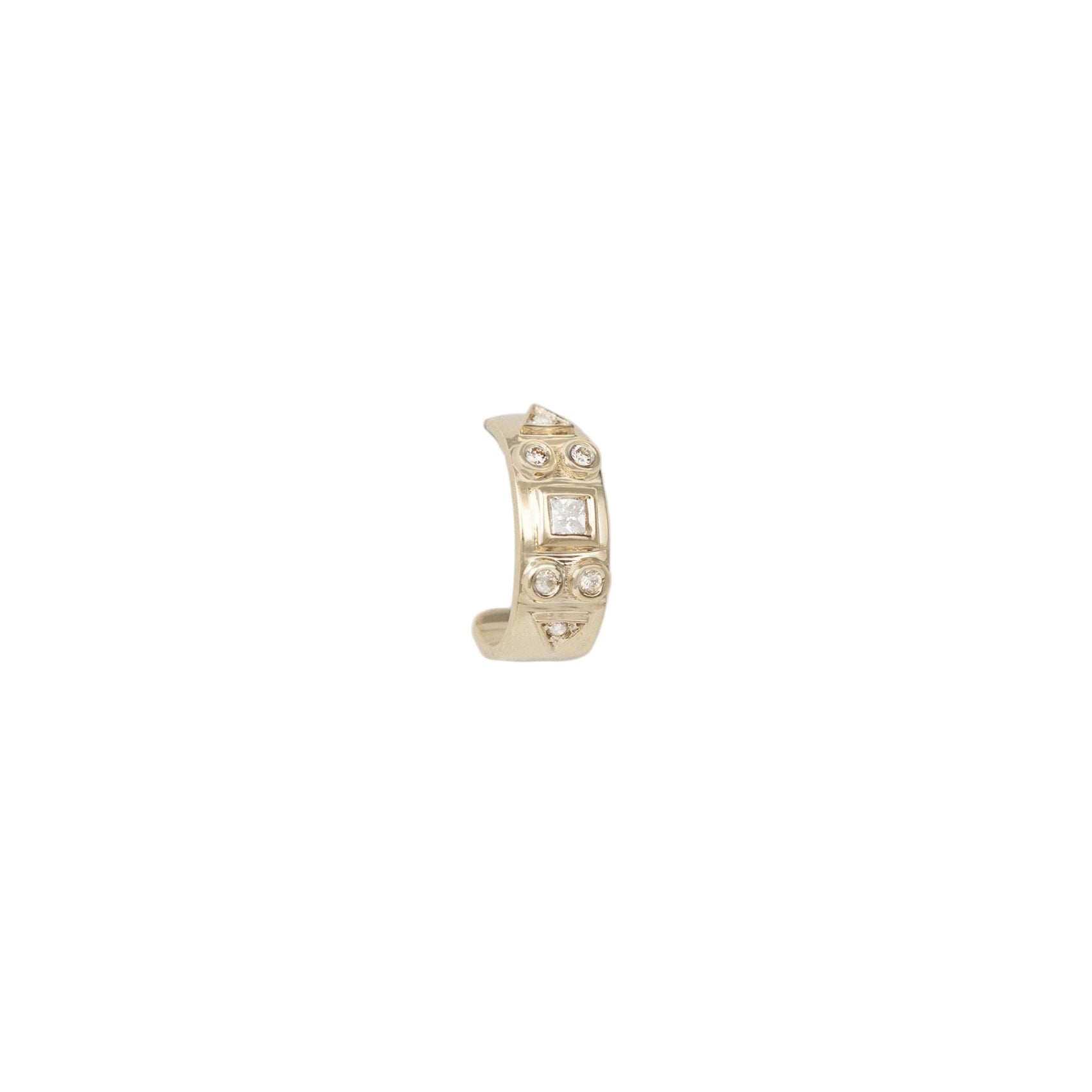 Celine Daoust 14k Diamonds Totem Single Hoop Earring