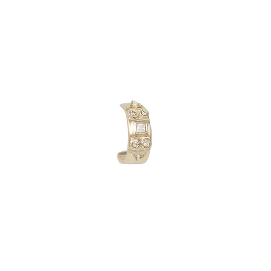 Celine Daoust 14k Diamonds Totem Single Hoop Earring