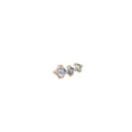 Celine Daoust 14k Two Moonstones One Diamond Single Earring