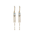 Celine Daoust 14k Moonstones and Diamonds Long Dangling Earrings