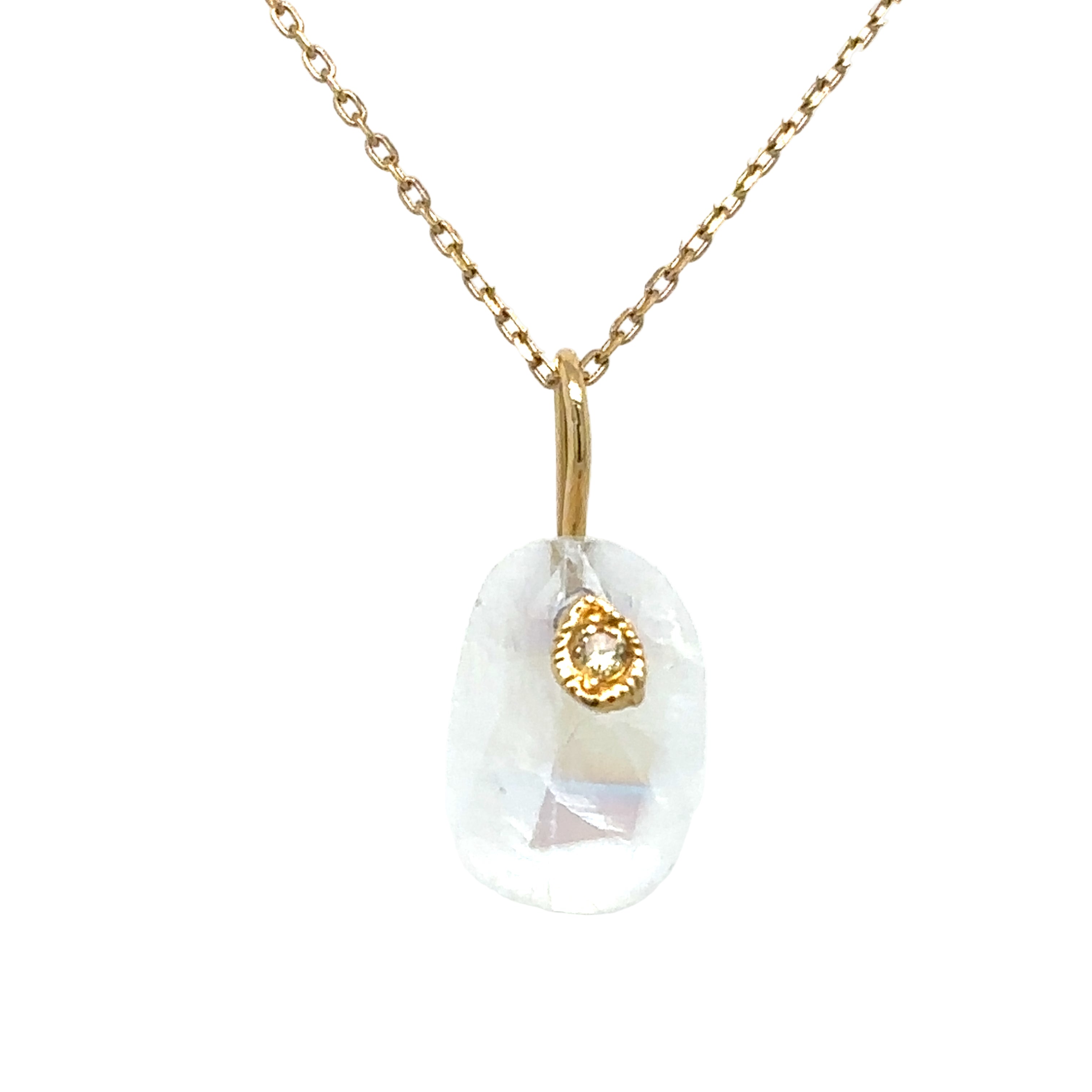 Monaka 18kt Moonstone and Diamond Necklace
