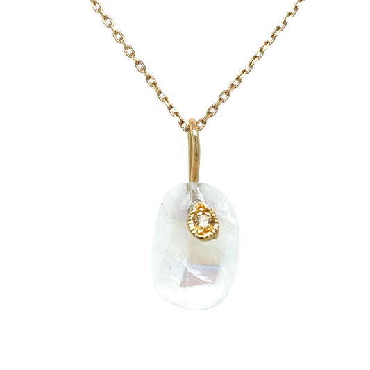 Monaka 18kt Moonstone and Diamond Necklace