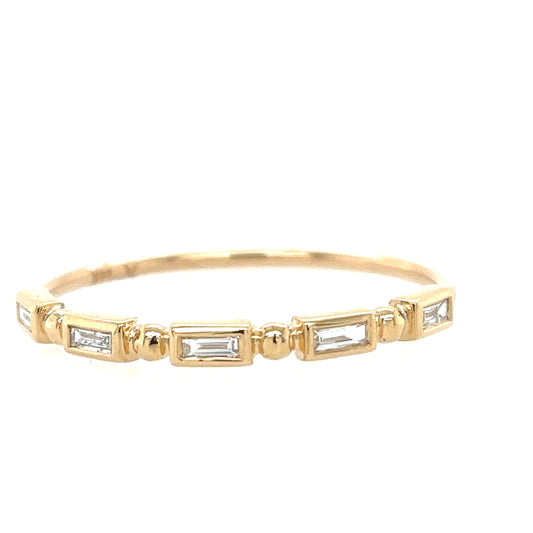 Zoë Chicco 14kt 5 Baguette Bezel Diamond Ring