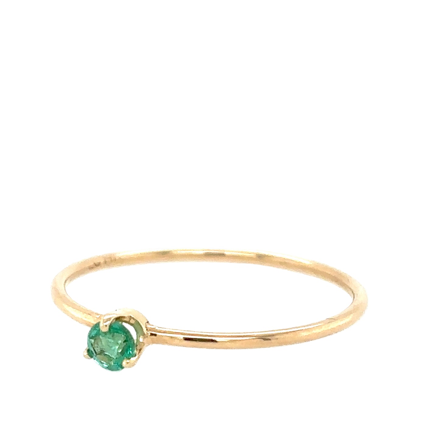 Zoë Chicco 14kt Gold Single Prong Emerald Ring
