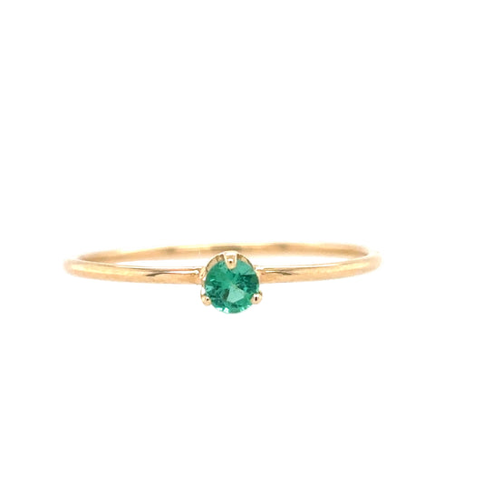 Zoë Chicco 14kt Gold Single Prong Emerald Ring