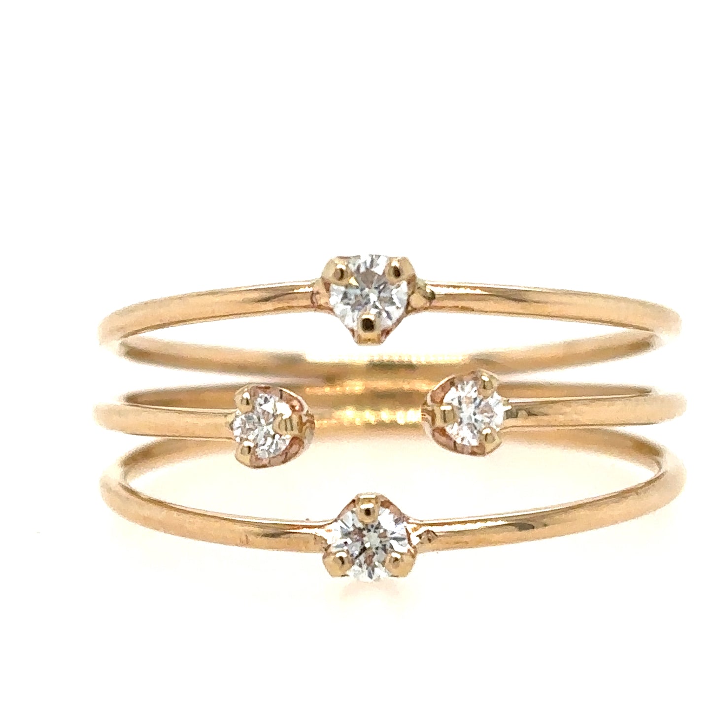 Zoë Chicco 14kt Gold Prong Diamond Triple Open Band Ring