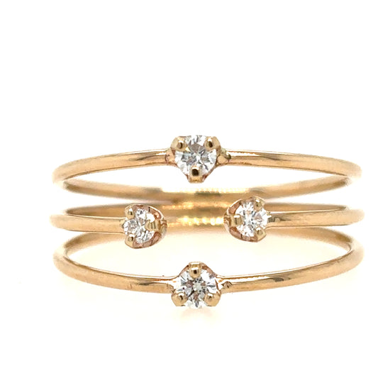 Zoë Chicco 14kt Gold Prong Diamond Triple Open Band Ring