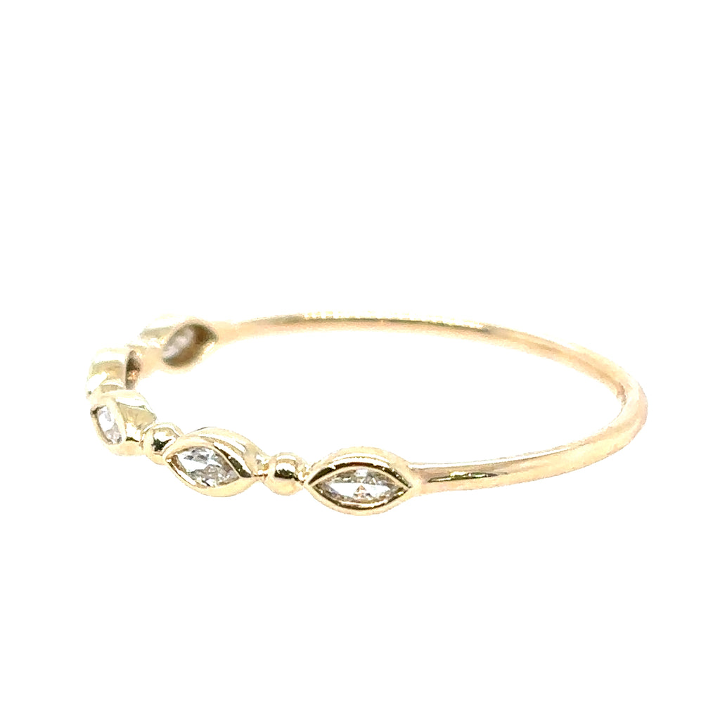 Zoë Chicco 14kt 5 Marquise Bezel Diamond Ring