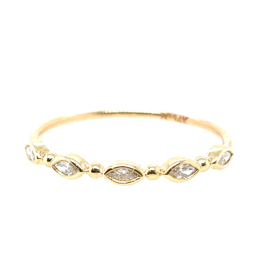 Zoë Chicco 14kt 5 Marquise Bezel Diamond Ring