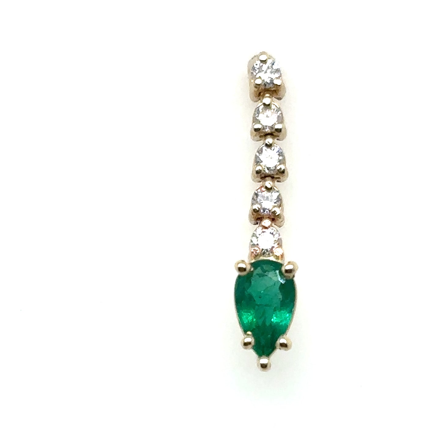 Zoë Chicco 14k Diamond Tennis Pear Emerald Dangle Earrings