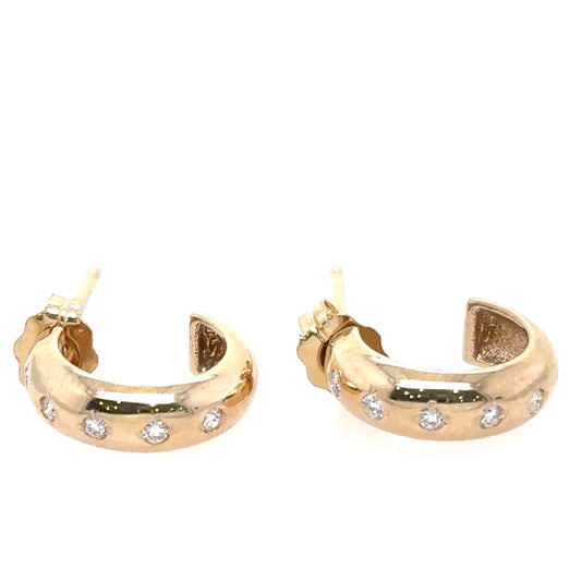 Zoë Chicco 14k Five Diamond Chubby Huggie Hoop
